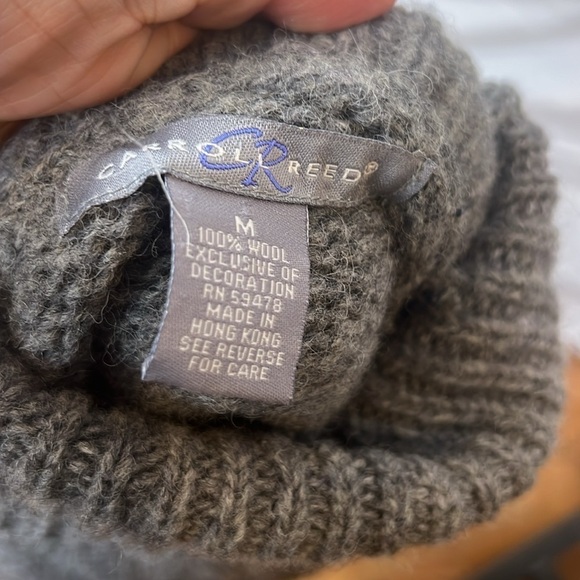 Carroll Reed Wool Fair Isle Turtleneck Knit Sweater size Medium Grays and Blues - Picture 7 of 13